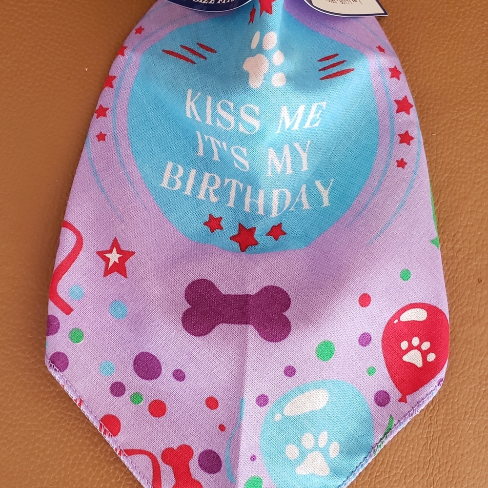 Kiss Me It's My Birthday Doggie Dannas Bandana Sca